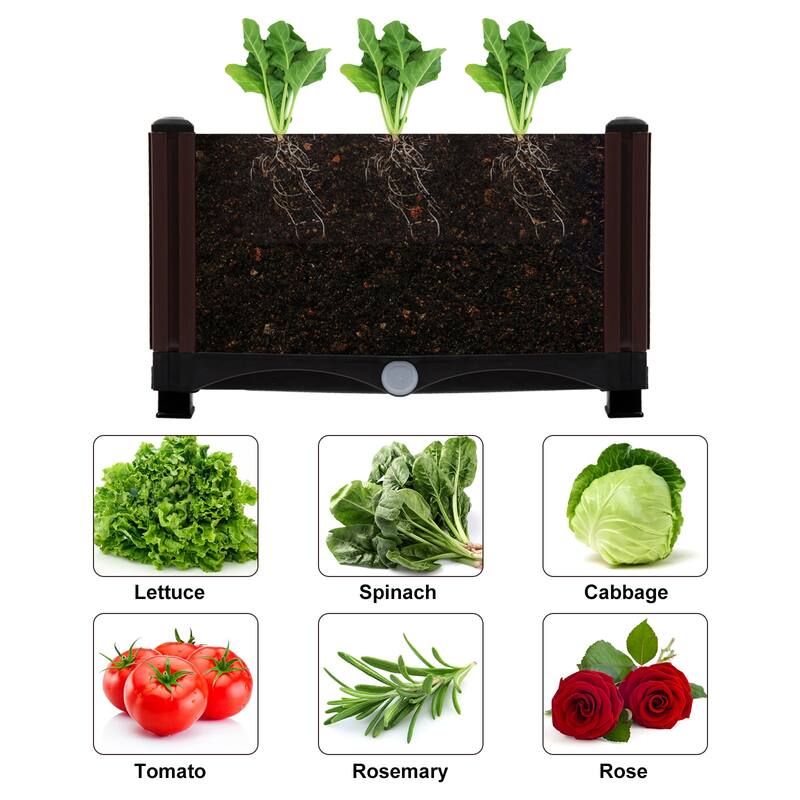 Raised Garden Bed with Legs, 17" H Elevated Planter Box Bed Bath